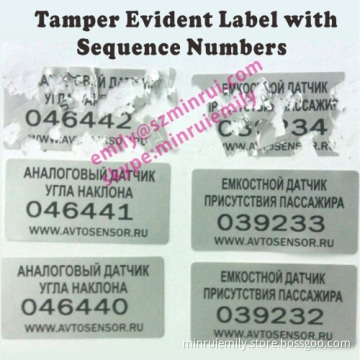 Custom Silver Eggshell Stickers With Sequence Numbers,silver Tamper Evident Seal Labels,silver Security Labels 